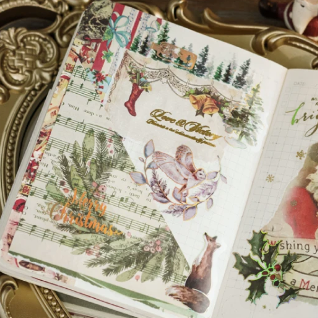 30 Pcs Gilded Christmas Memories Stickers