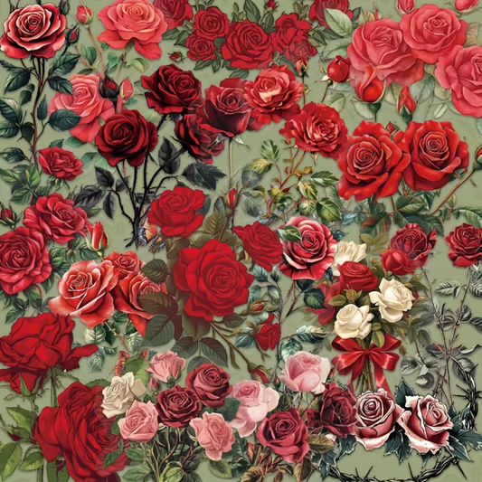 50 Pcs Botanical Bloom PET Stickers