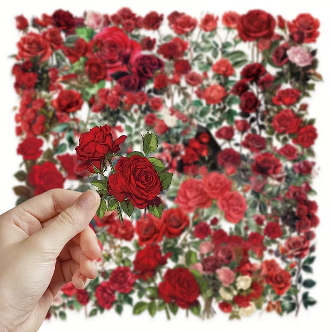 50 Pcs Botanical Bloom PET Stickers