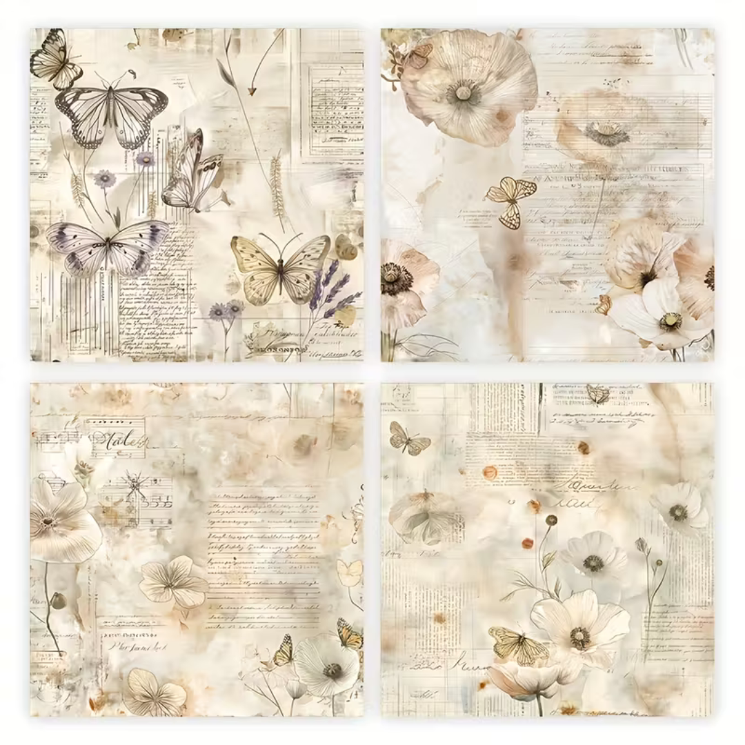 12 Page Large 12x12 Watercolour Butterfly Paper
