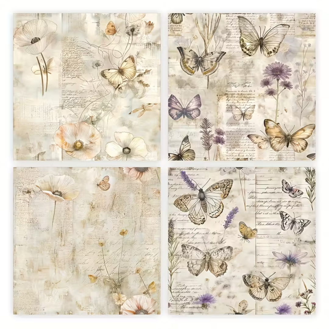 12 Page Large 12x12 Watercolour Butterfly Paper