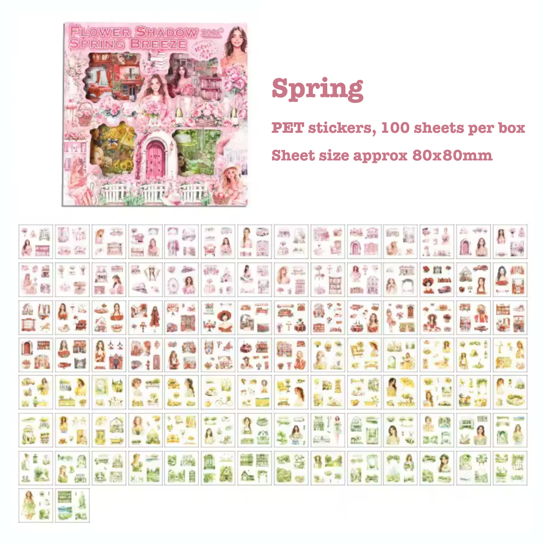 100 Pcs Seasonal Colours Sticker Sets