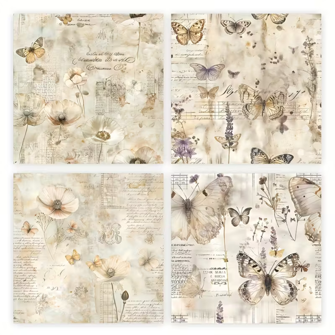 12 Page Large 12x12 Watercolour Butterfly Paper