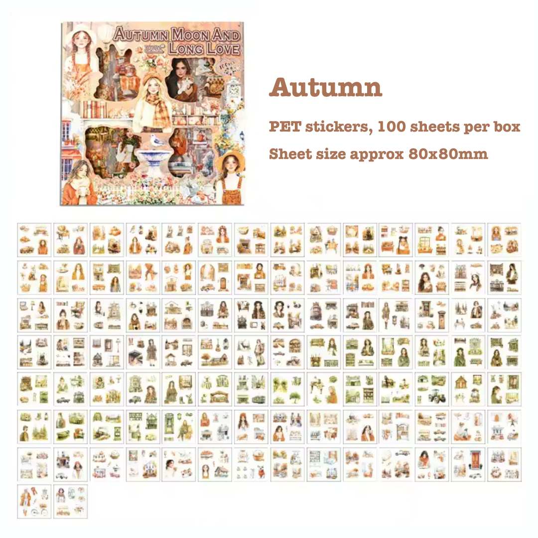 100 Pcs Seasonal Colours Sticker Sets