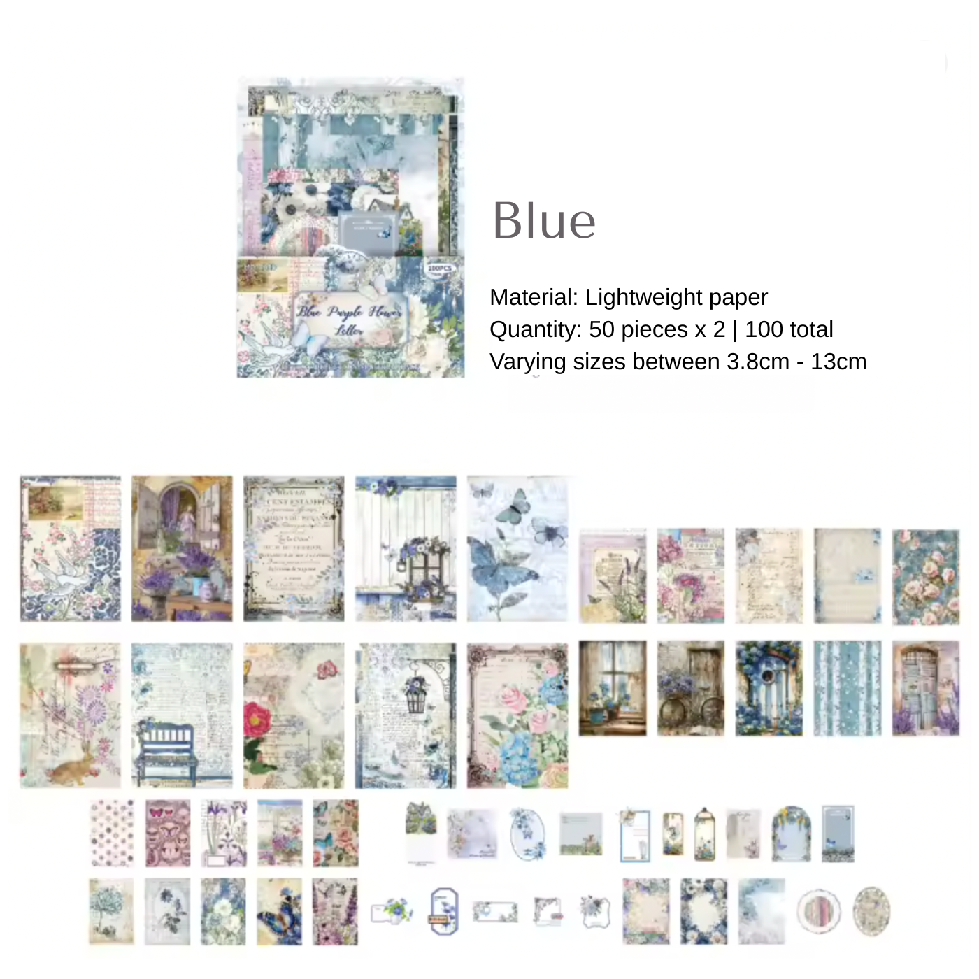 100 Pcs Botanical Paper Set