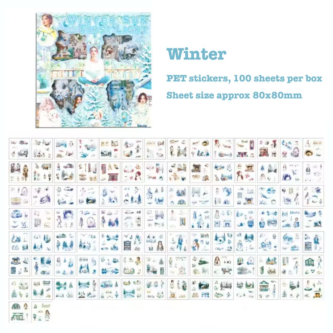 100 Pcs Seasonal Colours Sticker Sets