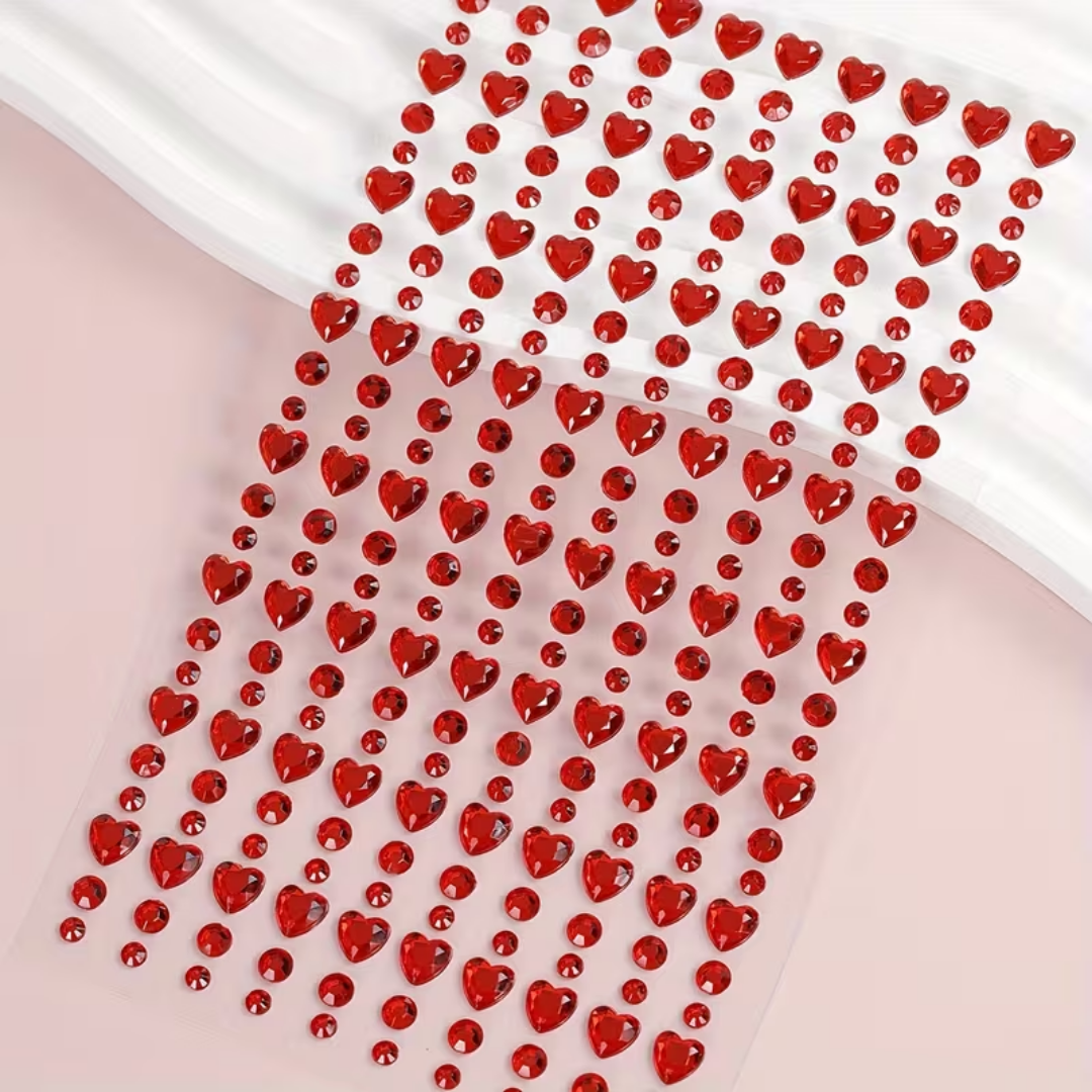 Hearts & Dots Gem Sticker Sheet