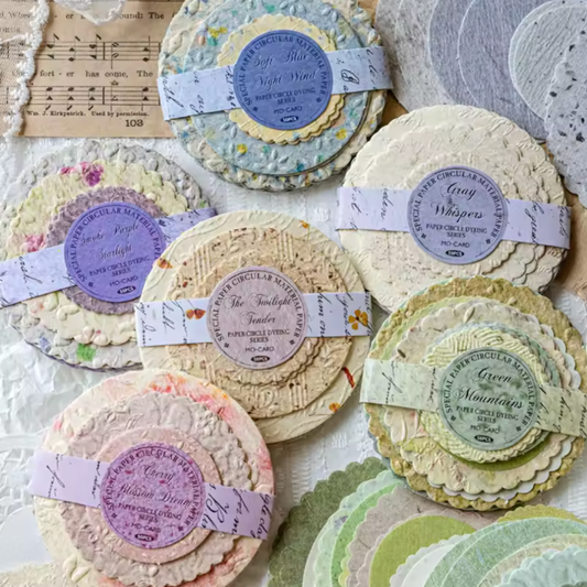 50 Pcs Embossed Circle Paper Pack