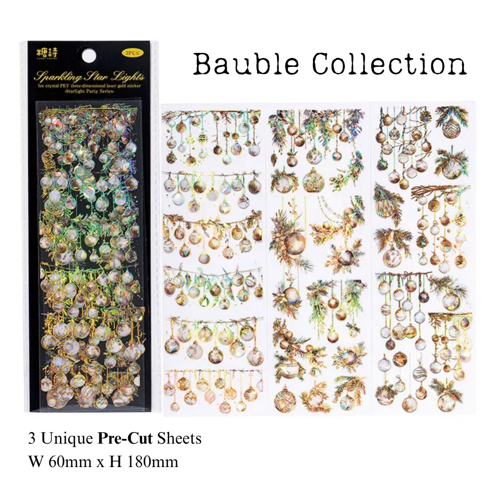 3 Page Gold Foil Starlight Sticker Sheets