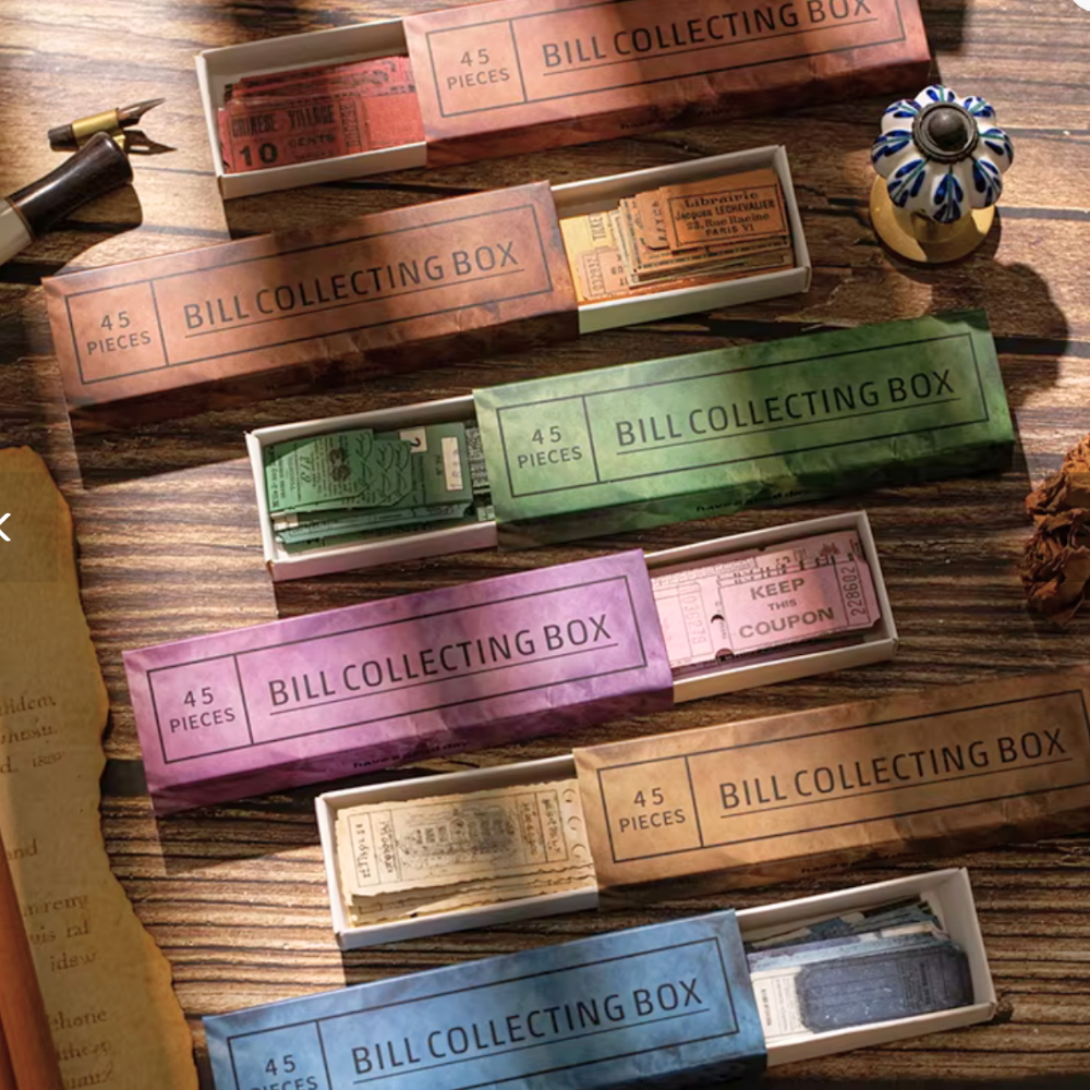 45 Pcs Vintage Ephemera Ticket Stickers