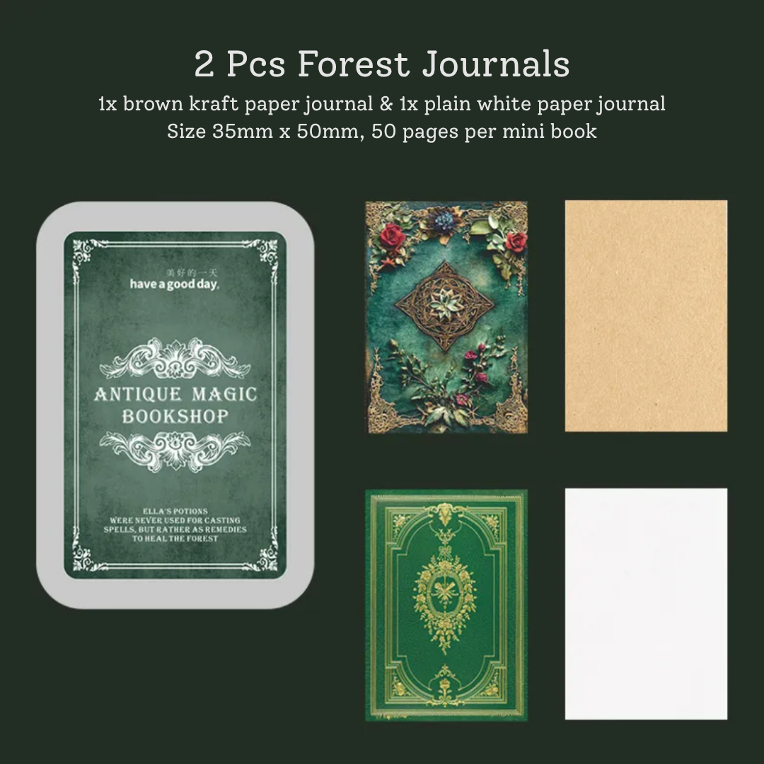 2 Pcs Antique Mini Journals