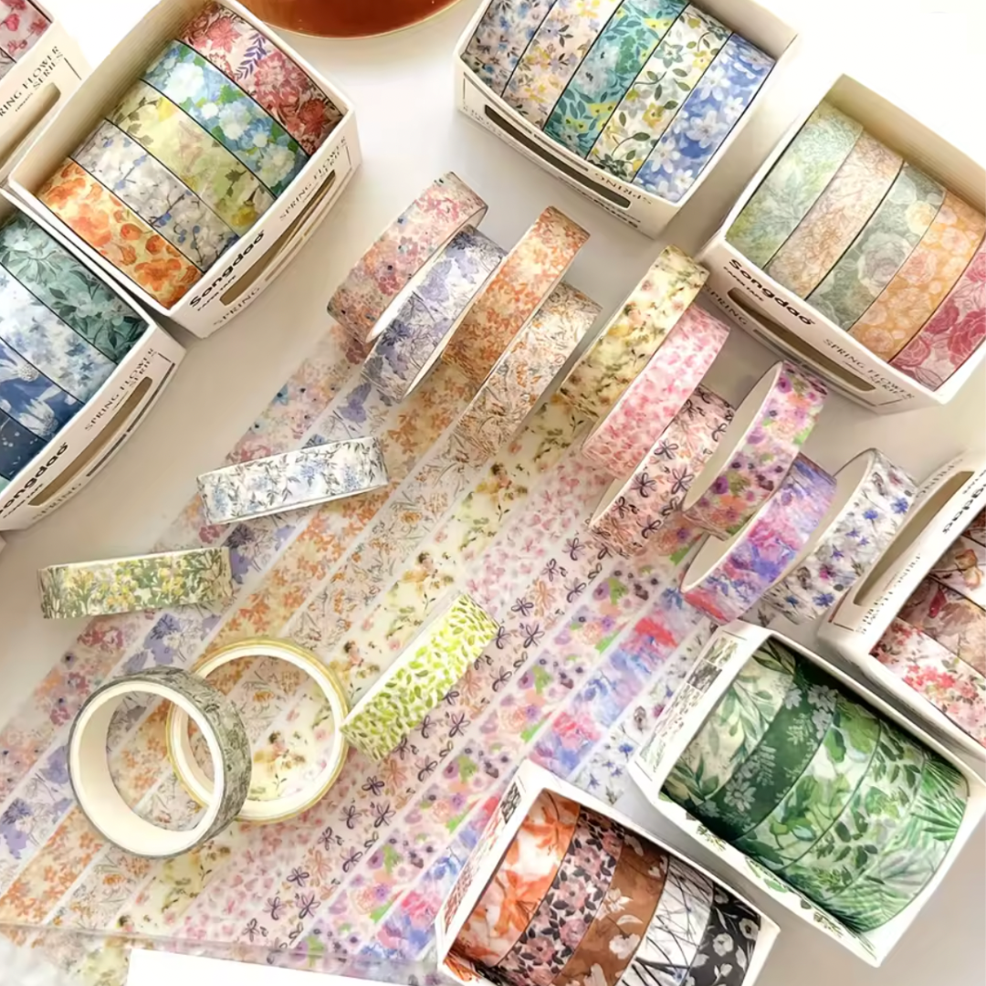 5 Pcs Thin Romantic Washi Tape Set