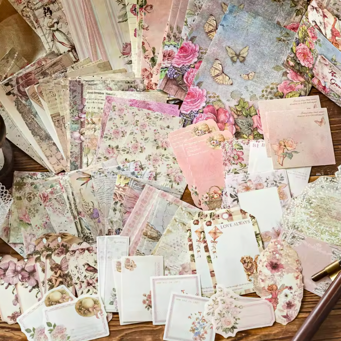 100 Pcs Botanical Paper Set