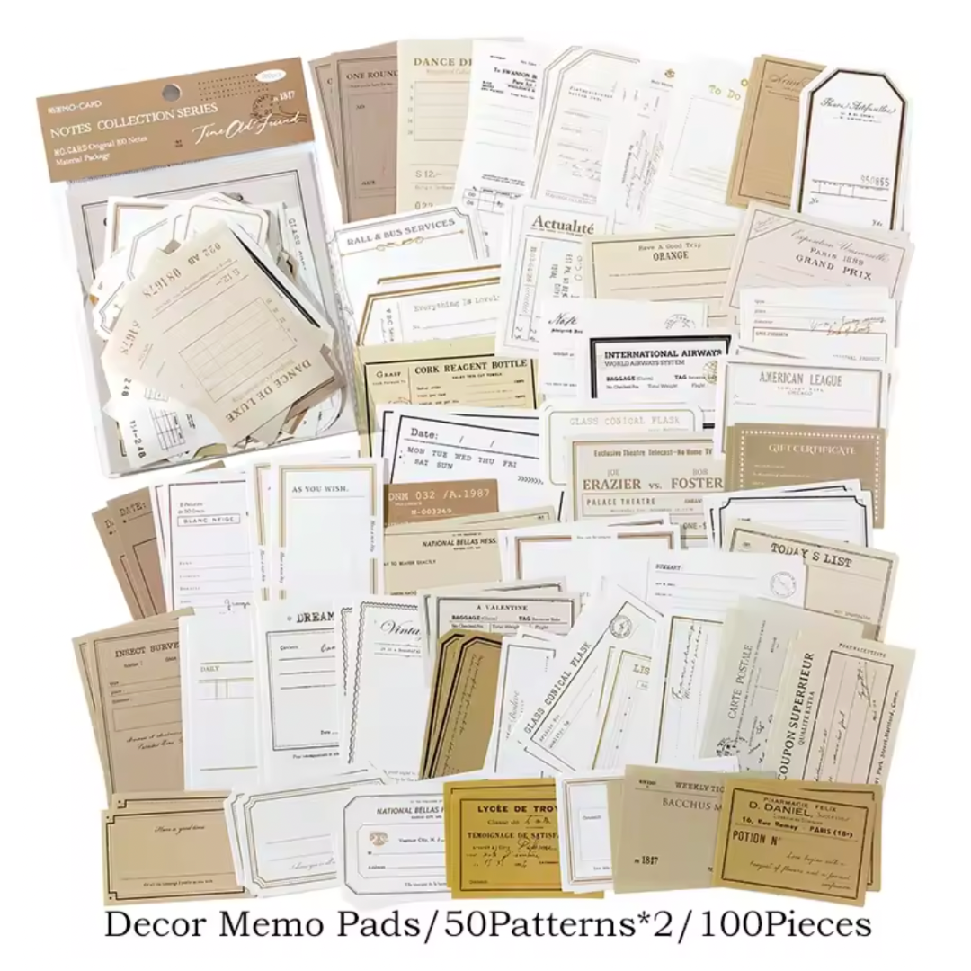 100 Pcs Timeless Notes Paper Pack