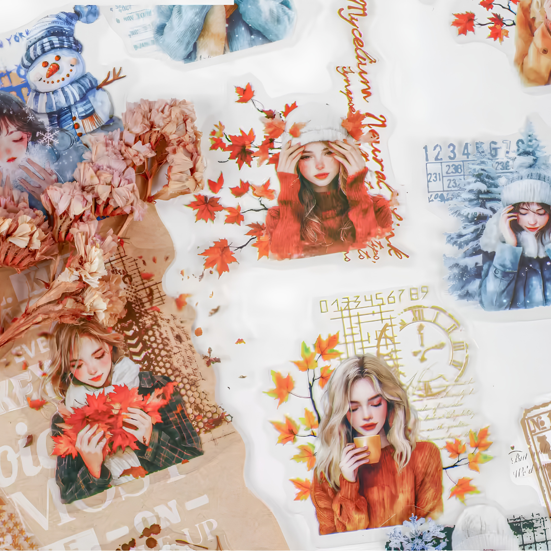 16 Pcs Winter Warmth Seasonal Stickers