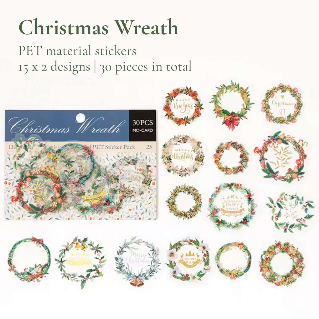30 Pcs Gilded Christmas Memories Stickers