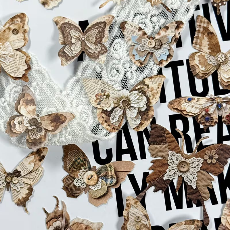 25 Pcs Layers & Lace Butterfly Stickers