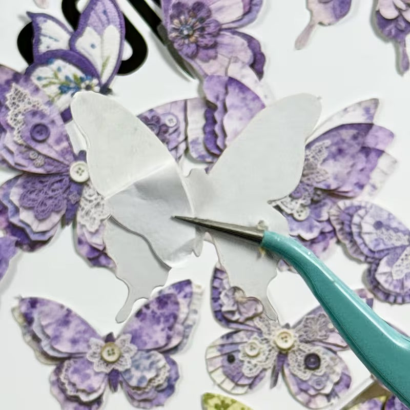 25 Pcs Layers & Lace Butterfly Stickers