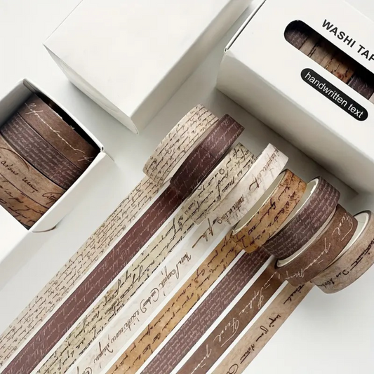 8 Pcs Thin Script Washi Tape Set