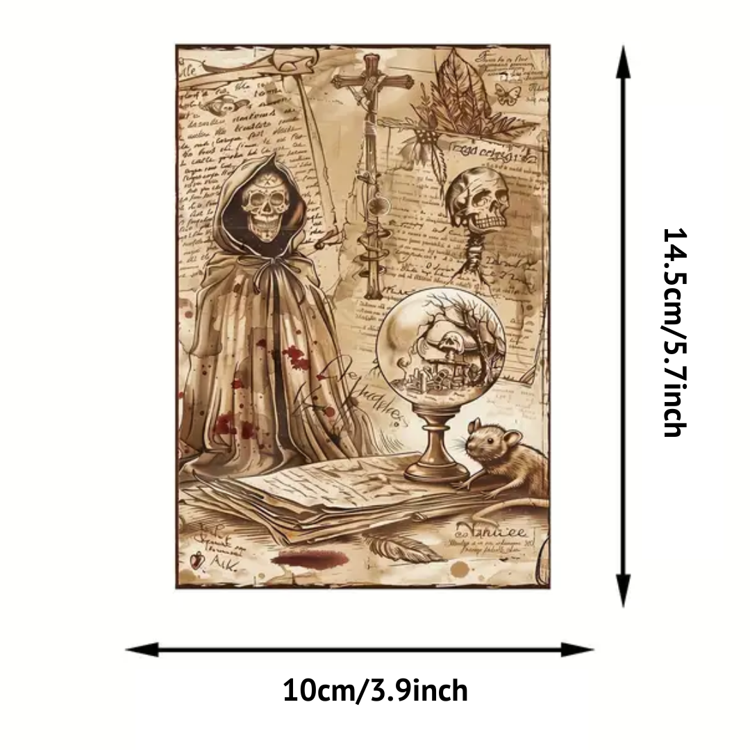 20 Pcs Skeleton Witchcraft Postcards