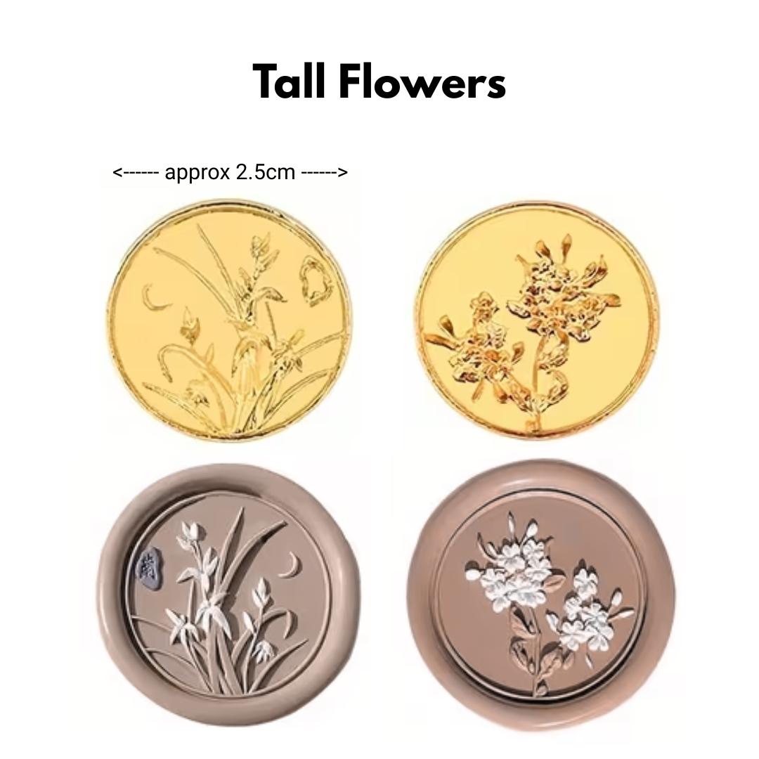 2 Pcs Floral Wax Stamps