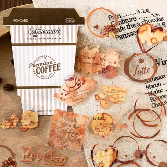 30 Pcs Aesthetic Coffee Stickers