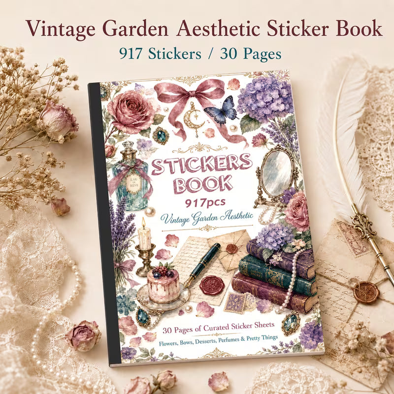 30 Page Vintage Garden Sticker Book
