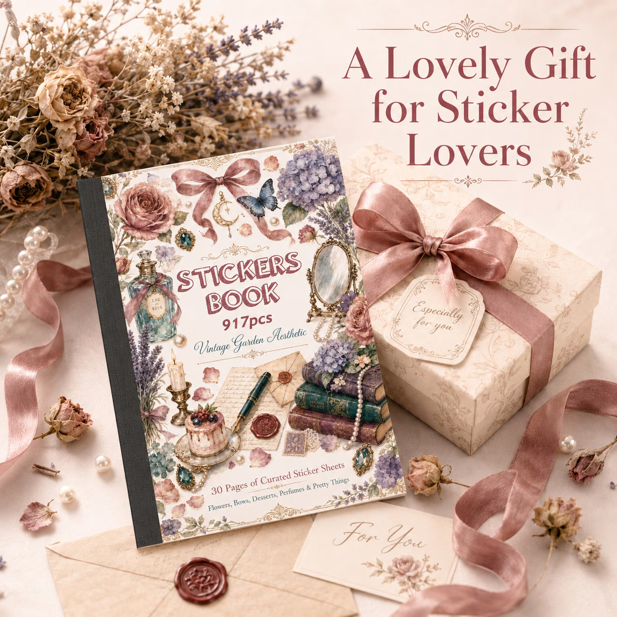 30 Page Vintage Garden Sticker Book