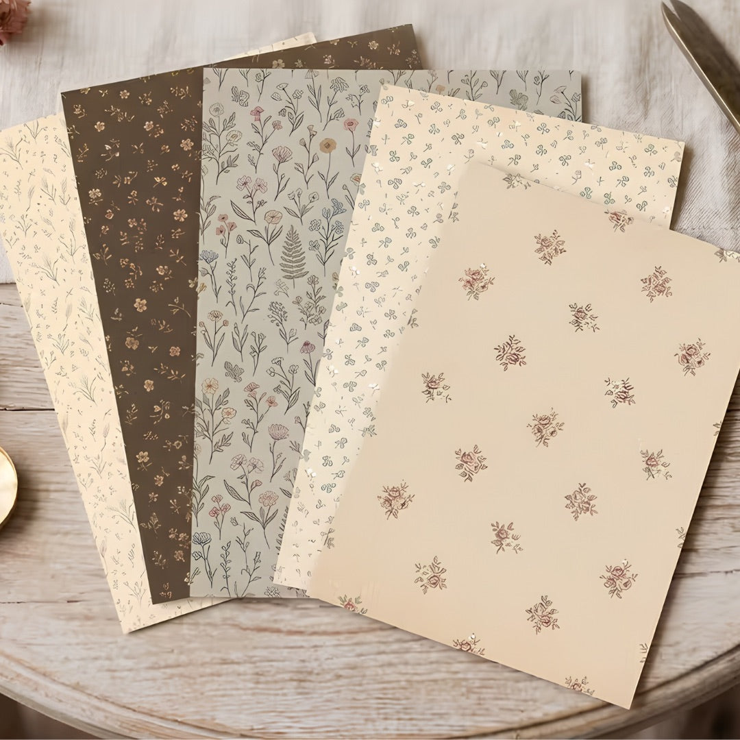 30 Pcs Vintage Wildflower A6 Paper Pack