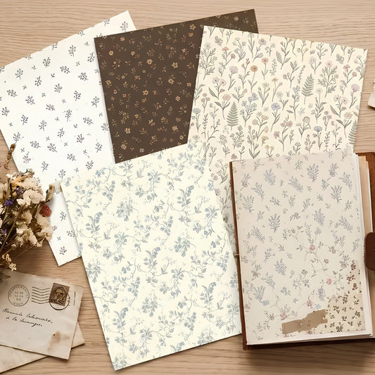 30 Pcs Vintage Wildflower A6 Paper Pack
