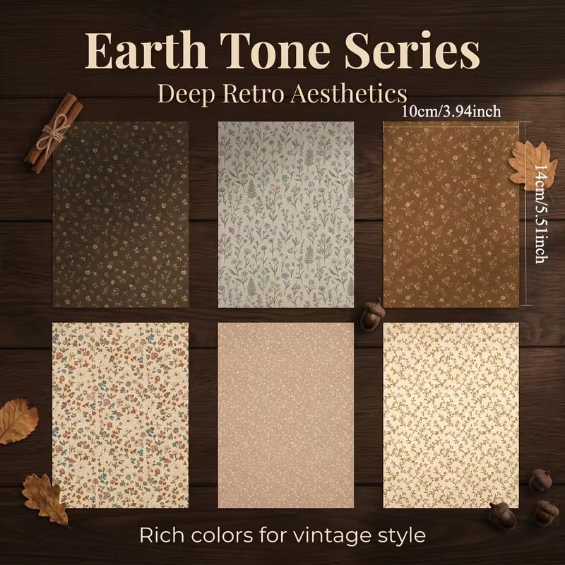 30 Pcs Vintage Wildflower A6 Paper Pack