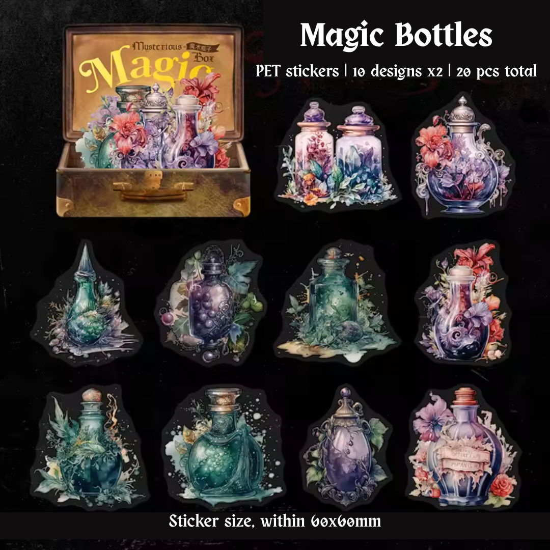 20 Pcs Magical Mystery Witch Stickers