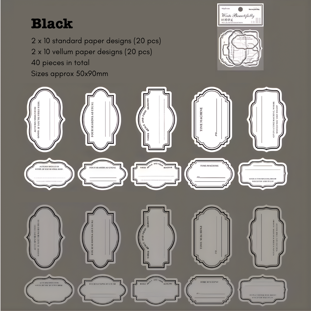 40 Pcs Small Note Paper & Vellum Pack