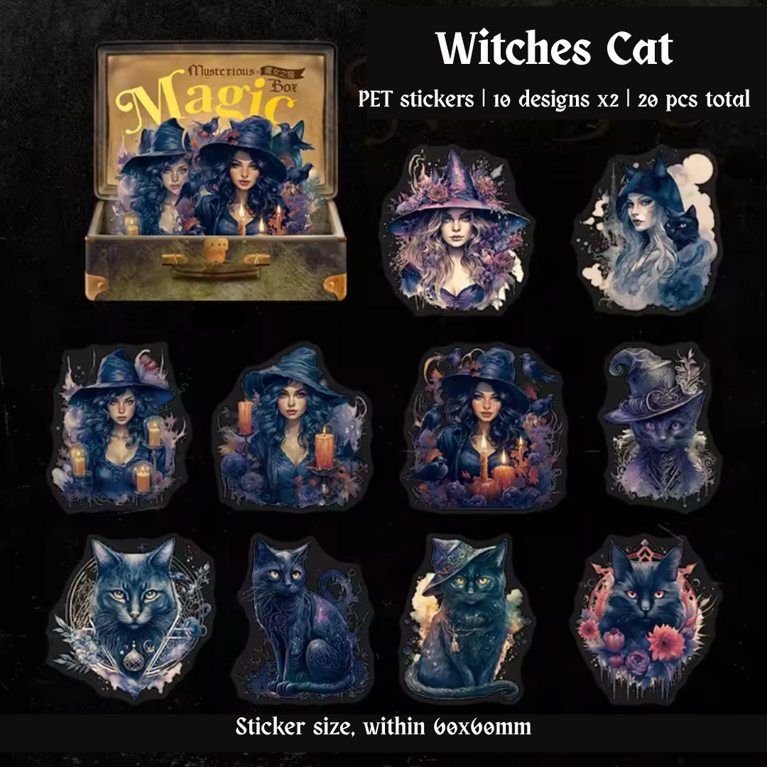 20 Pcs Magical Mystery Witch Stickers