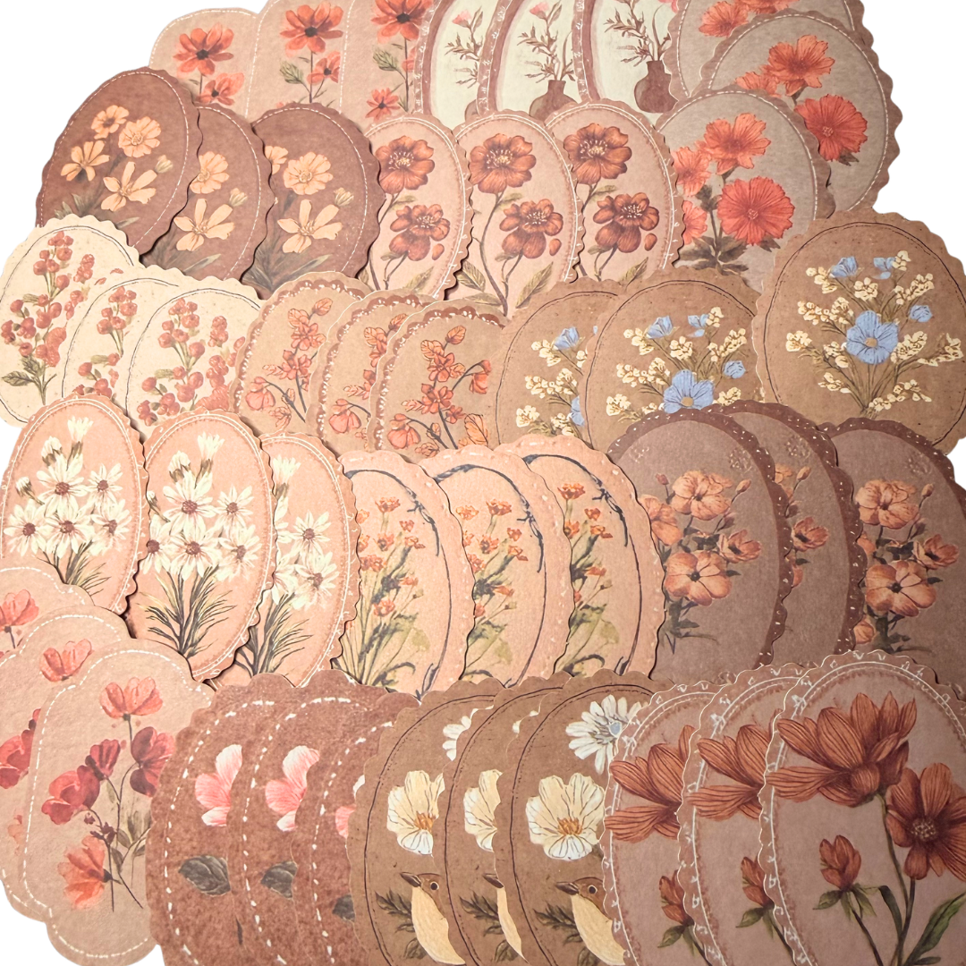 45 Pcs Flowers & Romance Framed Sticker Pack