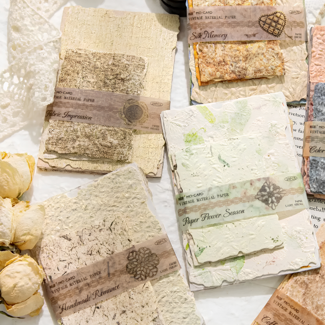 28 Pcs Vintage Textured Paper Pack