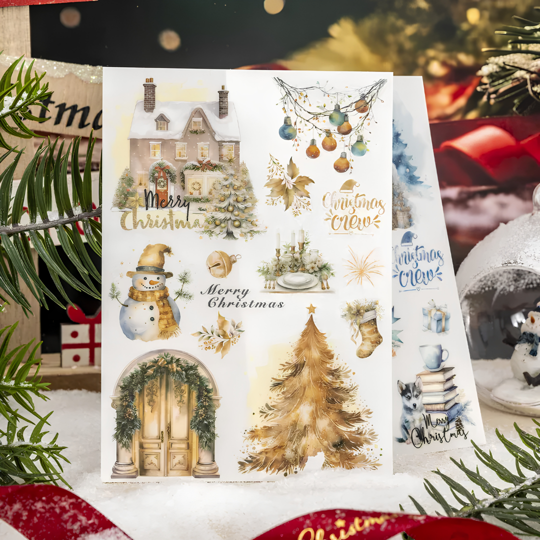 2 Sheet Christmas Rub-On Transfer Stickers