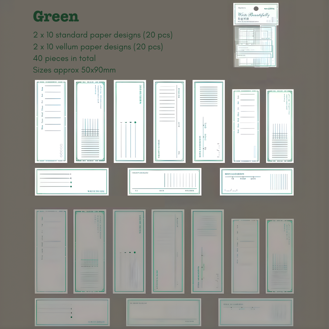 40 Pcs Small Note Paper & Vellum Pack