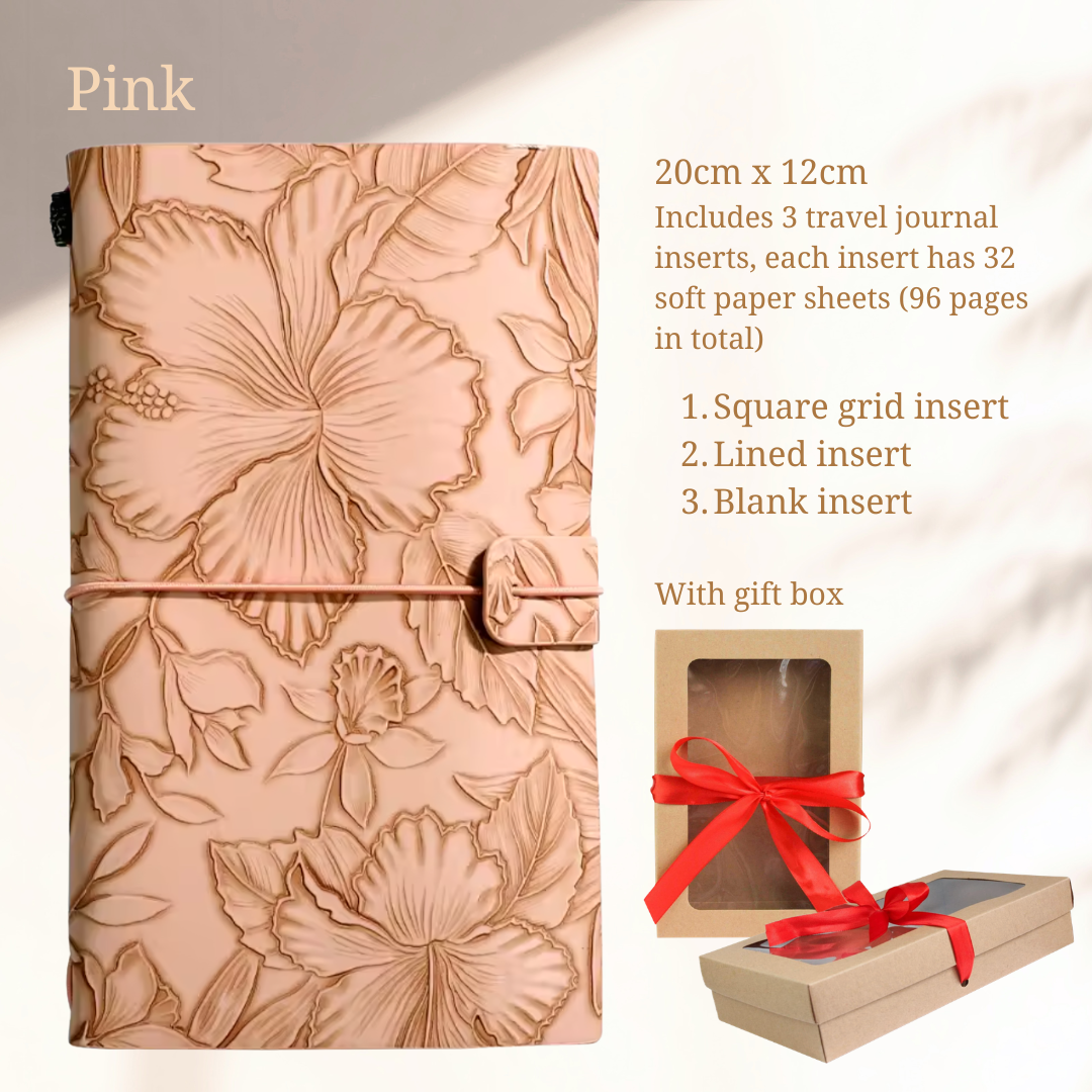 Embossed Soft Faux Leather Journal (Gift Box Option)