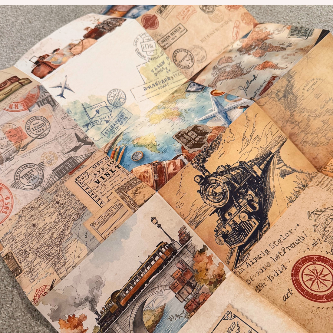 S&J 17 Pcs Wanderfold Journal Map