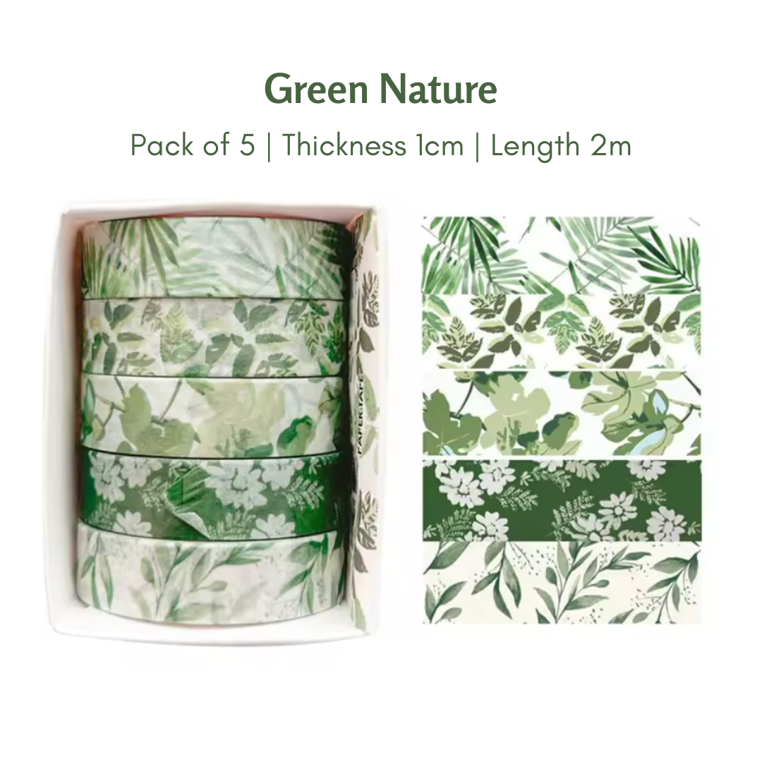 5 Pcs Thin Romantic Washi Tape Set