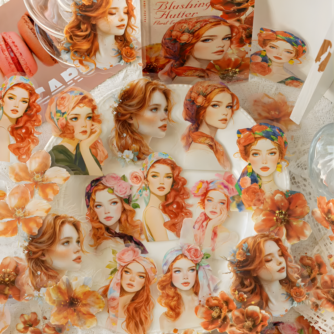 40 Pcs Floral Muse Girl Stickers