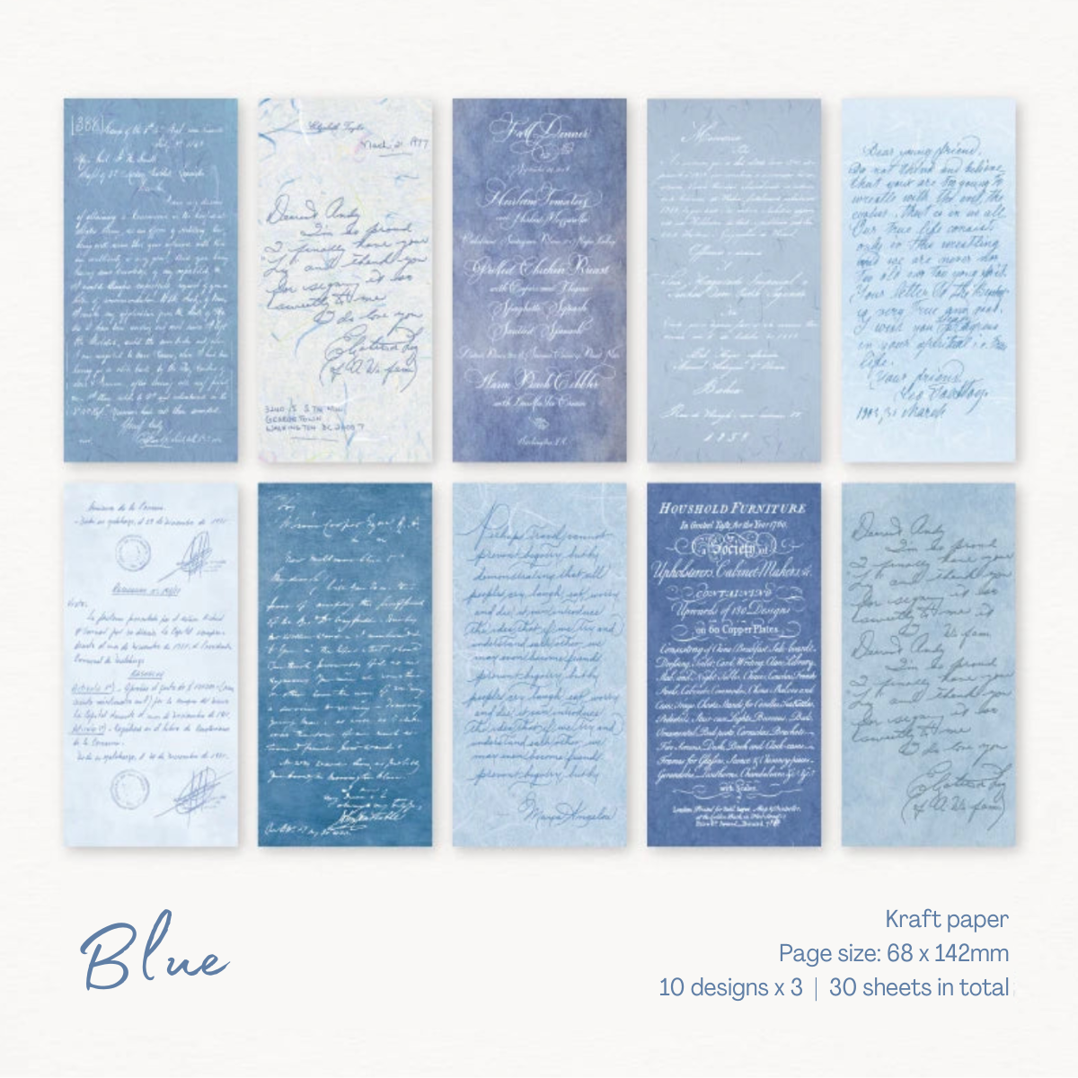 30 Pcs Tall Vintage Monologue Paper – Scrapbook & Journal