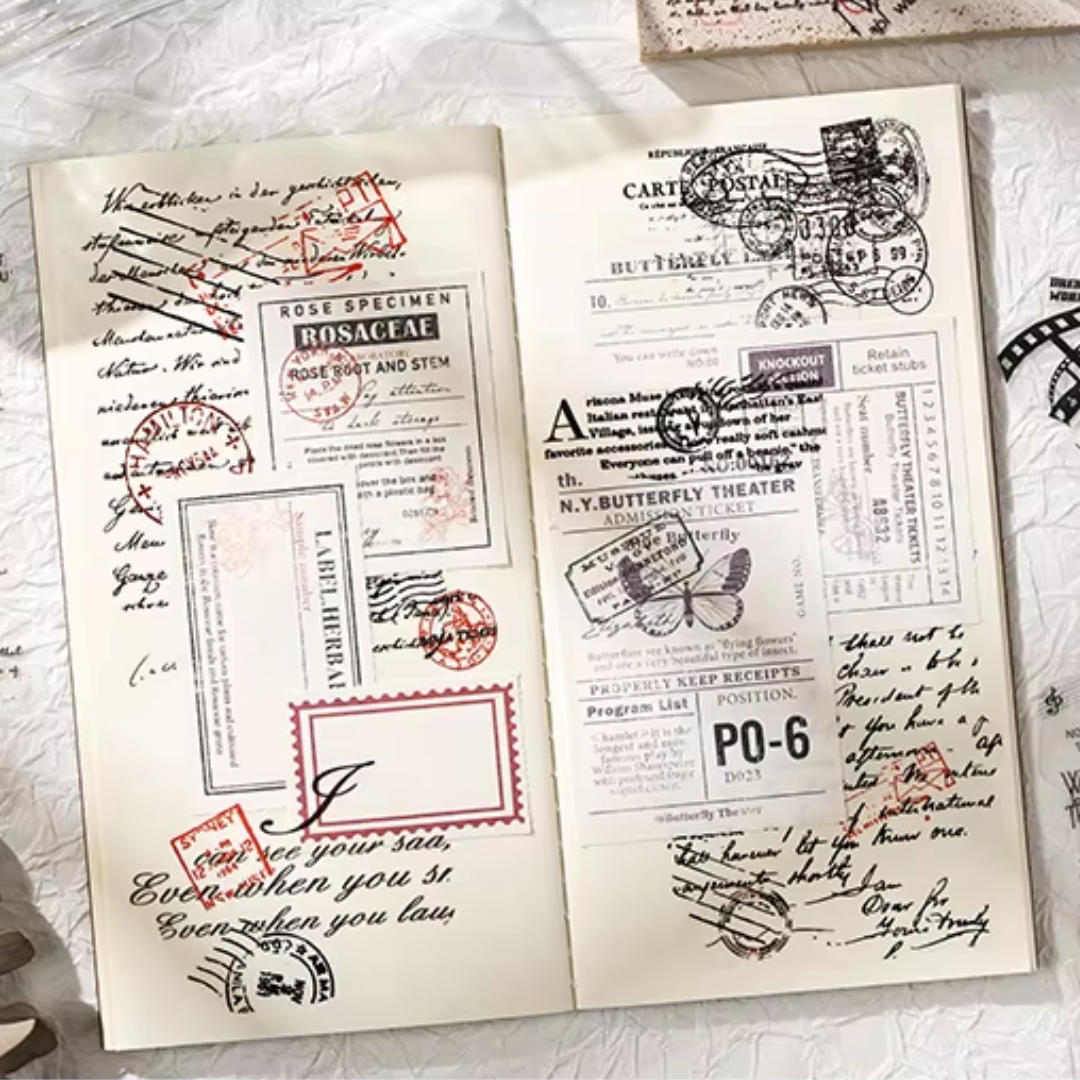 20 Pcs Vintage Text Fragments Stickers