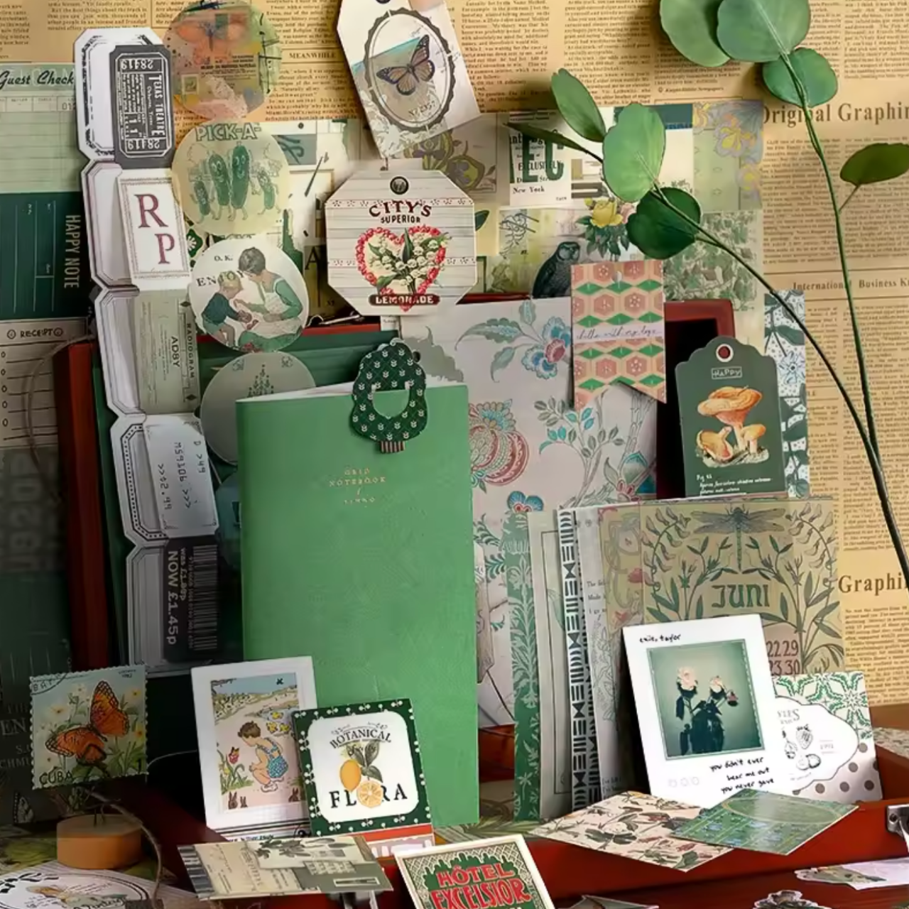 86 Pcs Aesthetic Scrapbooking Kit with Journal