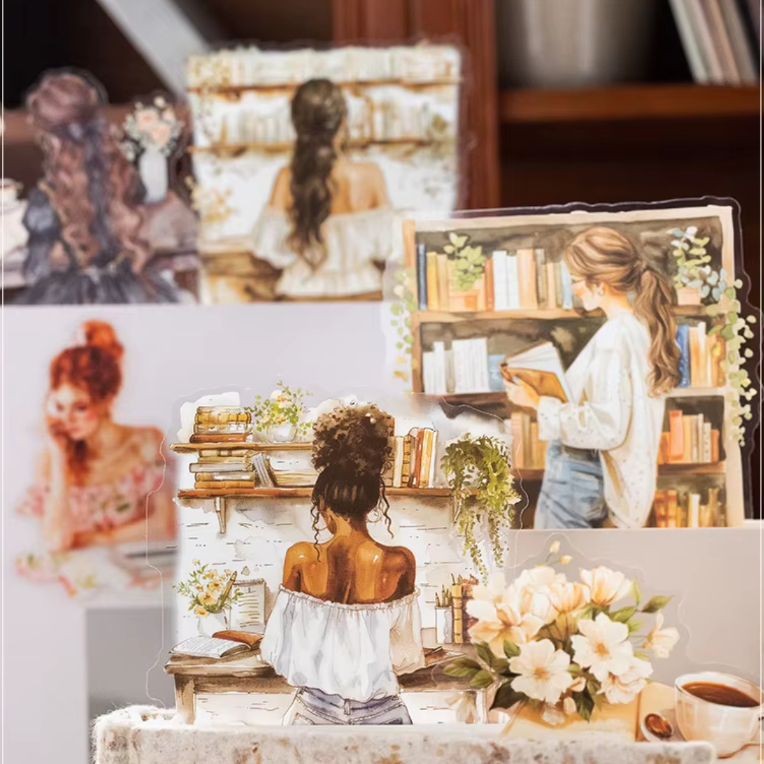 20 Pcs Fashion Journal Girl Stickers