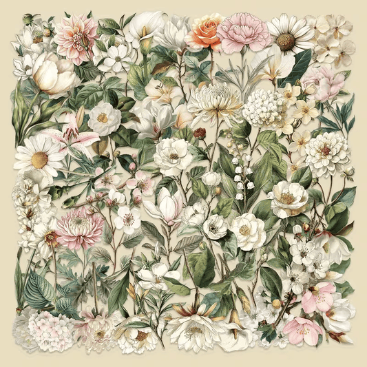 50 Pcs Botanical Bloom PET Stickers