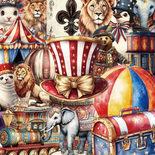 50 Pcs Big Top Circus PET Stickers