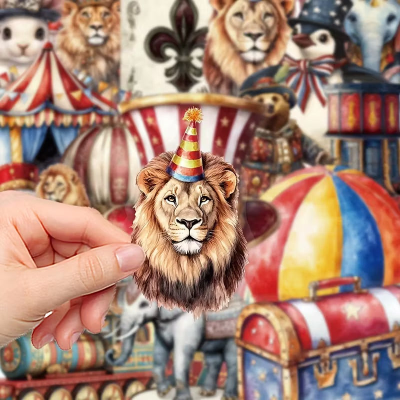 50 Pcs Big Top Circus PET Stickers