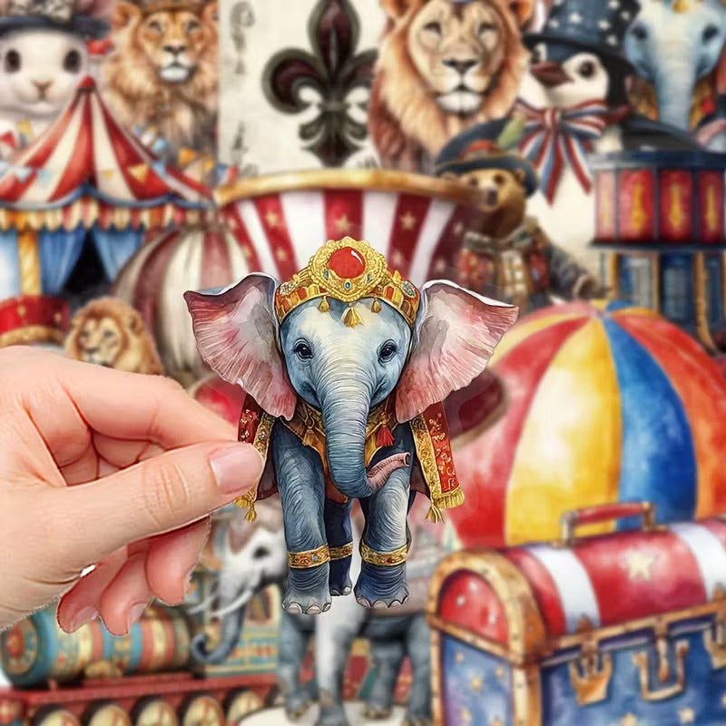 50 Pcs Big Top Circus PET Stickers